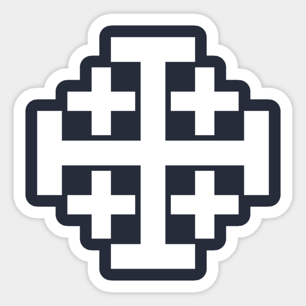 Cross of Jerusalem Sticker by C E Richards